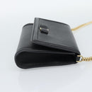 Salvatore Ferragamo Vala Chain Shoulder Bag Leather Black Gold Auth 189851A-4