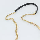 Salvatore Ferragamo Vala Chain Shoulder Bag Leather Black Gold Auth 189851A-8