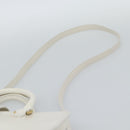 SAINT LAURENT Baby Kabas Hand Bag Leather 2way White Gold Auth 189853-15