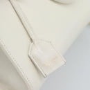 SAINT LAURENT Baby Kabas Hand Bag Leather 2way White Gold Auth 189853-19