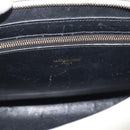 SAINT LAURENT Baby Kabas Hand Bag Leather 2way White Gold Auth 189853-22