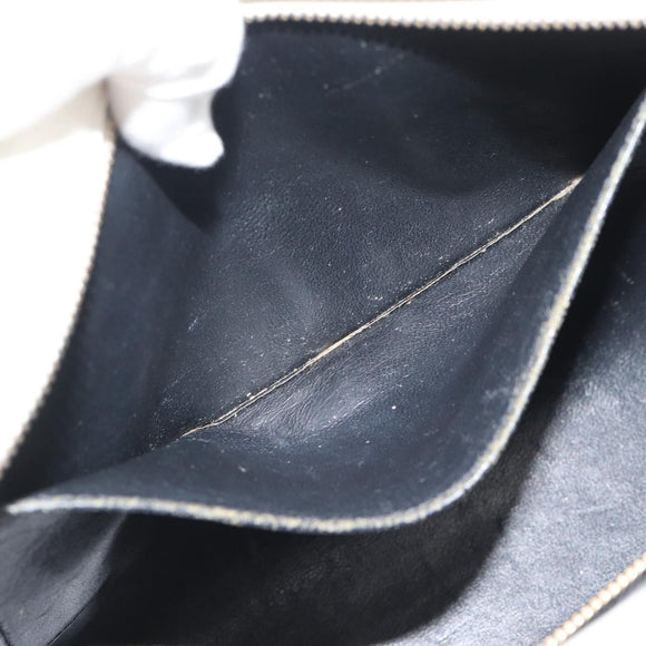 SAINT LAURENT Baby Kabas Hand Bag Leather 2way White Gold Auth 189853