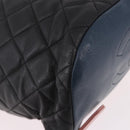 CHANEL Matelasse Backpack Lamb Skin Black Silver CC Auth 189859M-14