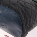 CHANEL Matelasse Backpack Lamb Skin Black Silver CC Auth 189859M-15