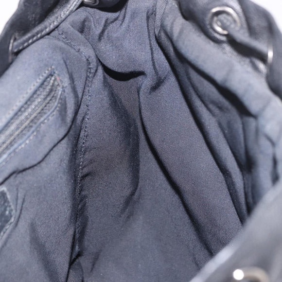 CHANEL Matelasse Backpack Lamb Skin Black Silver CC Auth 189859M
