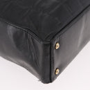 CHANEL Choco Bar Tote Bag Lamb Skin Black Gold CC Auth 189862-9