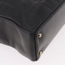 CHANEL Choco Bar Tote Bag Lamb Skin Black Gold CC Auth 189862-15