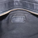 CHANEL Choco Bar Tote Bag Lamb Skin Black Gold CC Auth 189862-17