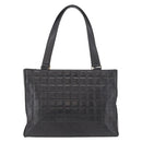 CHANEL Choco Bar Tote Bag Lamb Skin Black Gold CC Auth 189862-2