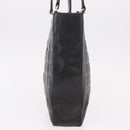 CHANEL Choco Bar Tote Bag Lamb Skin Black Gold CC Auth 189862-3