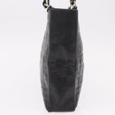 CHANEL Choco Bar Tote Bag Lamb Skin Black Gold CC Auth 189862-4