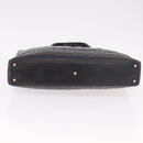 CHANEL Choco Bar Tote Bag Lamb Skin Black Gold CC Auth 189862-5