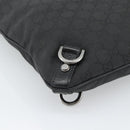 GUCCI GG Canvas Shoulder Bag Nylon Black Silver 268642 Auth 189865A-14