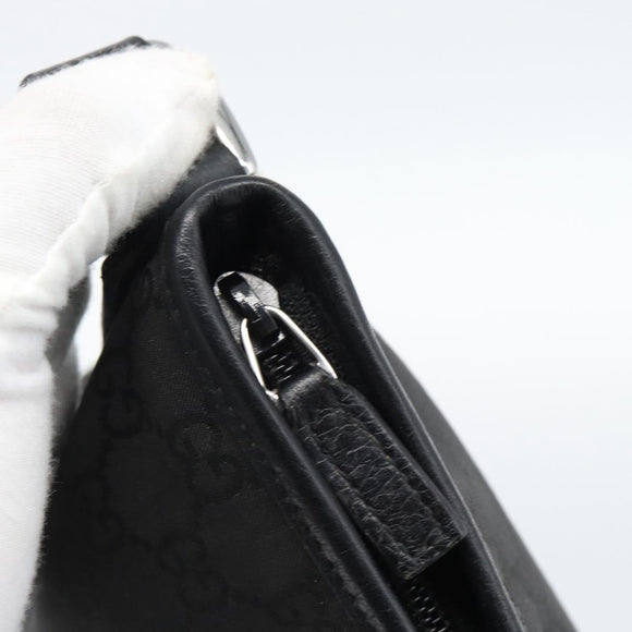 GUCCI GG Canvas Shoulder Bag Nylon Black Silver 268642 Auth 189865A