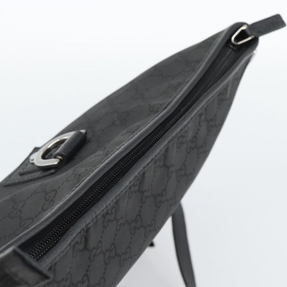 GUCCI GG Canvas Shoulder Bag Nylon Black Silver 268642 Auth 189865A