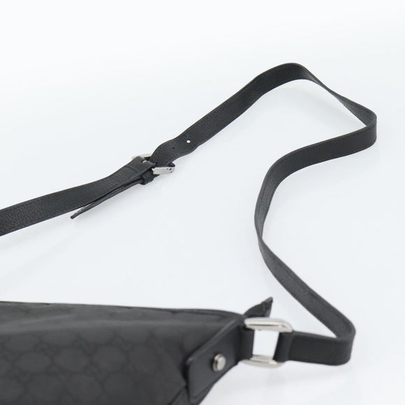 GUCCI GG Canvas Shoulder Bag Nylon Black Silver 268642 Auth 189865A