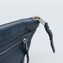 BALENCIAGA Clutch Bag Leather Navy 273023 Auth 189869A-8