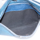 BALENCIAGA Clutch Bag Leather Navy 273023 Auth 189869A-11