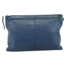 BALENCIAGA Clutch Bag Leather Navy 273023 Auth 189869A-2