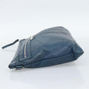 BALENCIAGA Clutch Bag Leather Navy 273023 Auth 189869A-3
