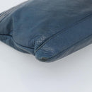 BALENCIAGA Clutch Bag Leather Navy 273023 Auth 189869A-14