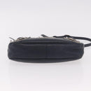 BALENCIAGA Metallic Edge Hip Shoulder Bag Leather Navy Silver Auth 189871A-5