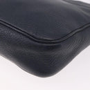 BALENCIAGA Metallic Edge Hip Shoulder Bag Leather Navy Silver Auth 189871A-17