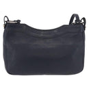 BALENCIAGA Metallic Edge Hip Shoulder Bag Leather Navy Silver Auth 189871A-2