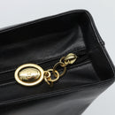 Christian Dior Tote Bag Leather Black Gold Auth 189872A-15