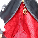 Christian Dior Tote Bag Leather Black Gold Auth 189872A-19