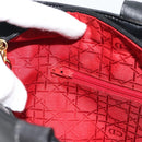 Christian Dior Tote Bag Leather Black Gold Auth 189872A-20