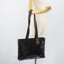 Christian Dior Tote Bag Leather Black Gold Auth 189872A-22