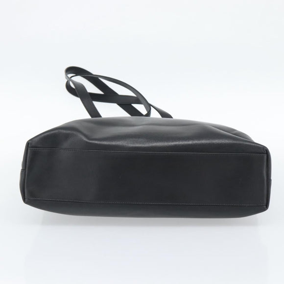 Christian Dior Tote Bag Leather Black Gold Auth 189872A