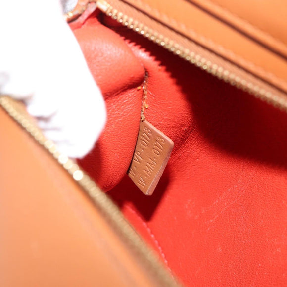 CELINE Trapeze Hand Bag Leather 2way Brown Gold Auth 189874A