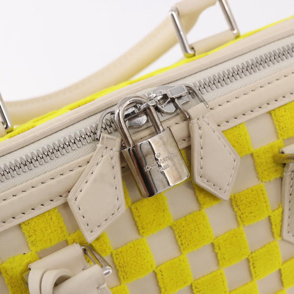 LOUIS VUITTON Damier Cubic Speedy EW Bag Leather Yellow M48912 LV Auth 189876SM
