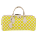 LOUIS VUITTON Damier Cubic Speedy EW Bag Leather Yellow M48912 LV Auth 189876SM-13