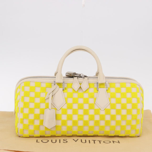 LOUIS VUITTON Damier Cubic Speedy EW Bag Leather Yellow M48912 LV Auth 189876SM