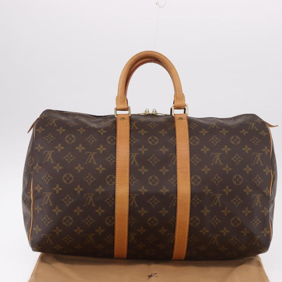 LOUIS VUITTON Monogram Keepall 45 Boston Bag M41428 LV Auth 189878V
