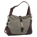GUCCI Diamante New Jackie Hand Bag Canvas 2way Beige Gold 246907 Auth 189879V-1