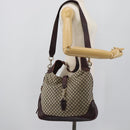 GUCCI Diamante New Jackie Hand Bag Canvas 2way Beige Gold 246907 Auth 189879V-25