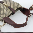 GUCCI Diamante New Jackie Hand Bag Canvas 2way Beige Gold 246907 Auth 189879V-7
