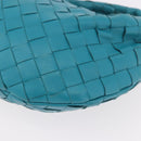 BOTTEGA VENETA INTRECCIATO Mini Jody Hand Bag Leather Blue Gold Auth 189886SM-15