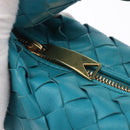 BOTTEGA VENETA INTRECCIATO Mini Jody Hand Bag Leather Blue Gold Auth 189886SM-9