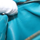 BOTTEGA VENETA INTRECCIATO Mini Jody Hand Bag Leather Blue Gold Auth 189886SM-18