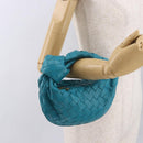 BOTTEGA VENETA INTRECCIATO Mini Jody Hand Bag Leather Blue Gold Auth 189886SM-21