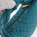 BOTTEGA VENETA INTRECCIATO Mini Jody Hand Bag Leather Blue Gold Auth 189886SM-6
