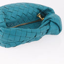BOTTEGA VENETA INTRECCIATO Mini Jody Hand Bag Leather Blue Gold Auth 189886SM-7