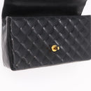 CHANEL Matelasse Hand Bag Patent leather Black Gold CC Auth 189887-21