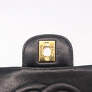 CHANEL Matelasse Hand Bag Patent leather Black Gold CC Auth 189887-9