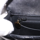 CHANEL Matelasse Hand Bag Patent leather Black Gold CC Auth 189887-25